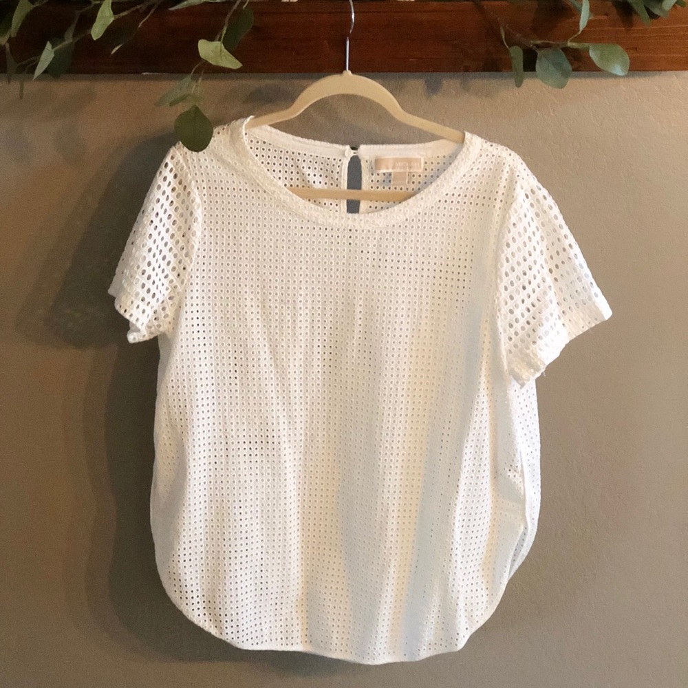 White Eyelet Michael Kors Top